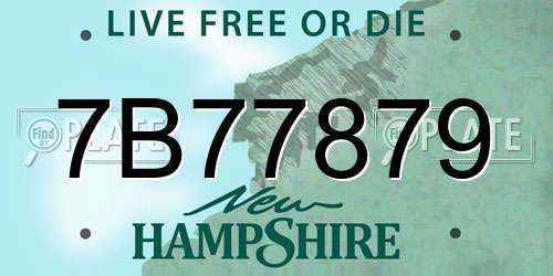 7B77879 New Hampshire License Plate