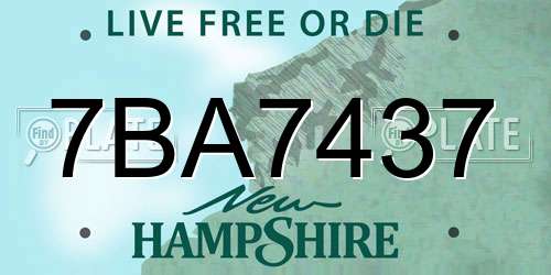 7BA7437 New Hampshire License Plate