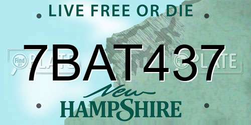 7BAT437 New Hampshire License Plate