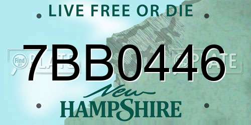 7BB0446 New Hampshire License Plate