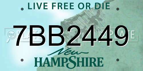 7BB2449 New Hampshire License Plate