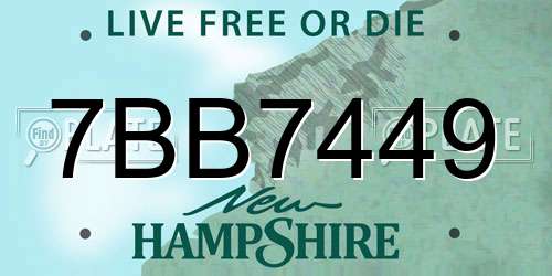 7BB7449 New Hampshire License Plate