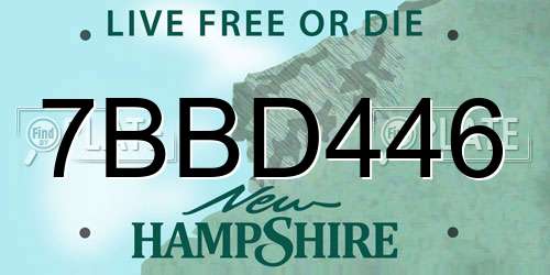 7BBD446 New Hampshire License Plate