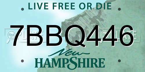7BBQ446 New Hampshire License Plate