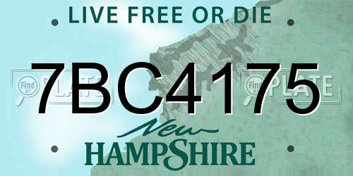 7BC4175 New Hampshire License Plate