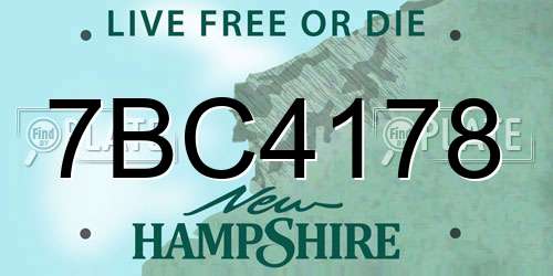 7BC4178 New Hampshire License Plate
