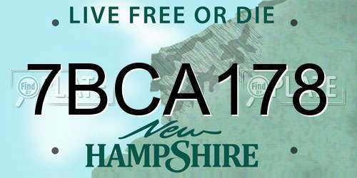 7BCA178 New Hampshire License Plate