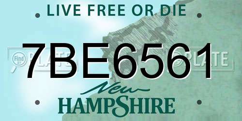 7BE6561 New Hampshire License Plate