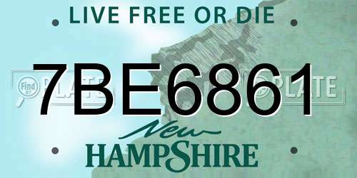 7BE6861 New Hampshire License Plate