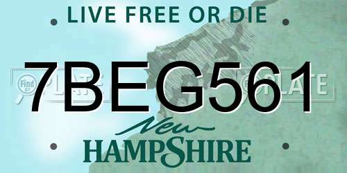 7BEG561 New Hampshire License Plate