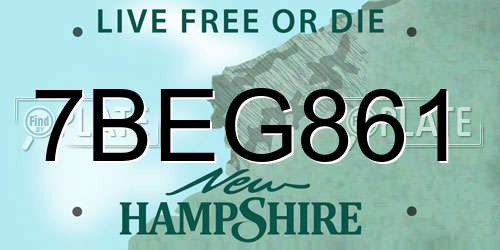 7BEG861 New Hampshire License Plate