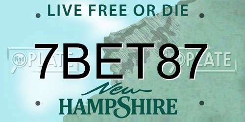 7BET87 New Hampshire License Plate