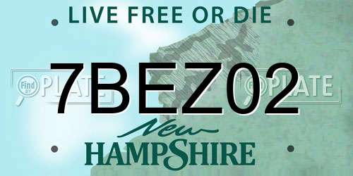 7BEZ02 New Hampshire License Plate