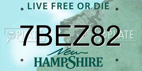 7BEZ82 New Hampshire License Plate