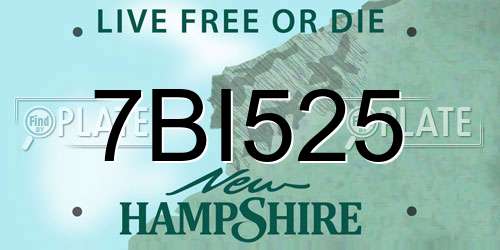 7BI525 New Hampshire License Plate