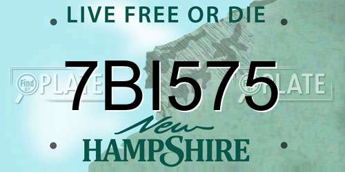 7BI575 New Hampshire License Plate