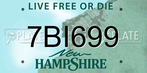 7BI699 New Hampshire License Plate