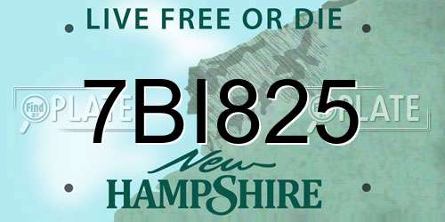7BI825 New Hampshire License Plate