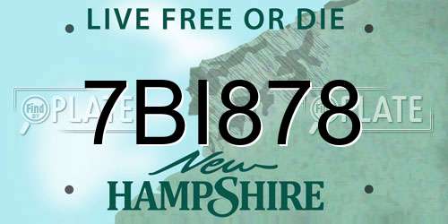 7BI878 New Hampshire License Plate