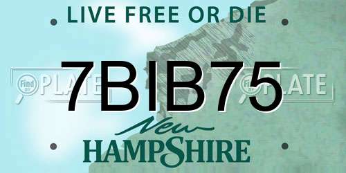 7BIB75 New Hampshire License Plate