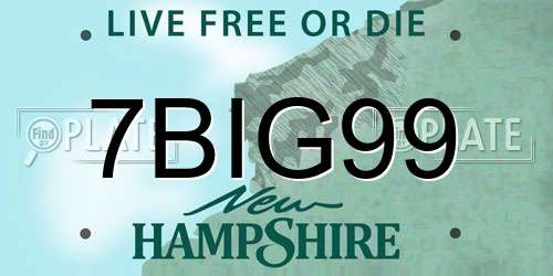 7BIG99 New Hampshire License Plate