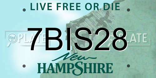 7BIS28 New Hampshire License Plate