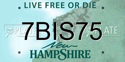 7BIS75 New Hampshire License Plate