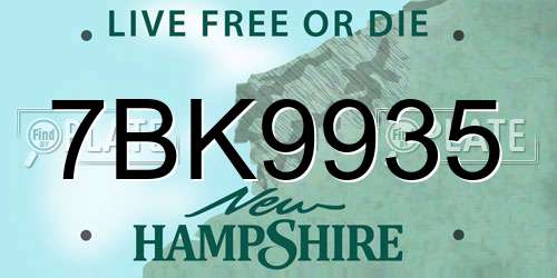 7BK9935 New Hampshire License Plate