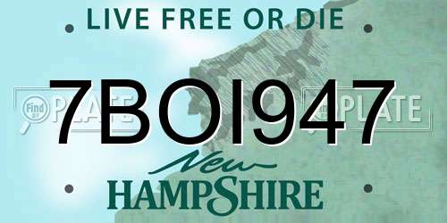 7BOI947 New Hampshire License Plate