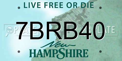 7BRB40 New Hampshire License Plate