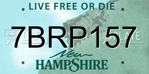 7BRP157 New Hampshire License Plate