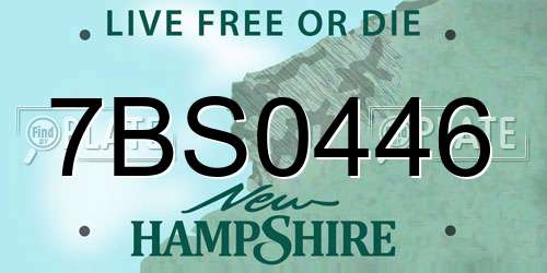 7BS0446 New Hampshire License Plate