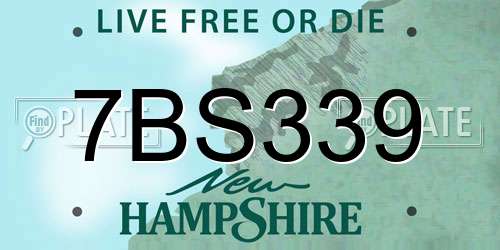7BS339 New Hampshire License Plate