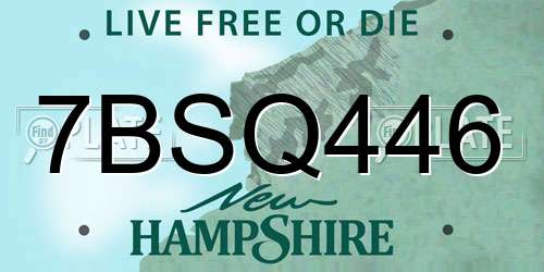 7BSQ446 New Hampshire License Plate