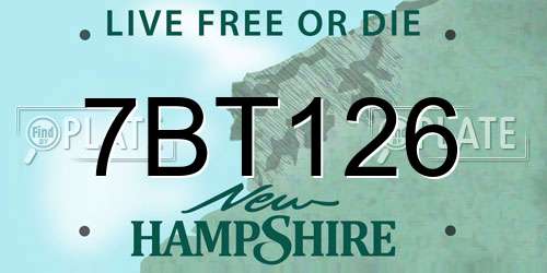 7BT126 New Hampshire License Plate