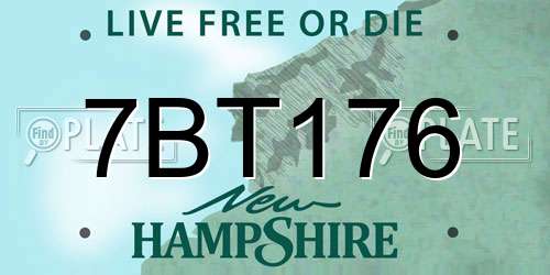7BT176 New Hampshire License Plate