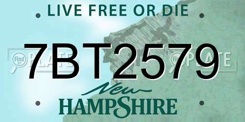 7BT2579 New Hampshire License Plate