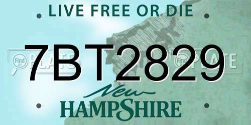 7BT2829 New Hampshire License Plate