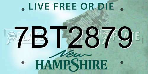 7BT2879 New Hampshire License Plate