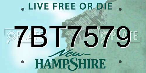 7BT7579 New Hampshire License Plate
