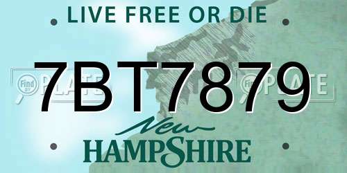 7BT7879 New Hampshire License Plate