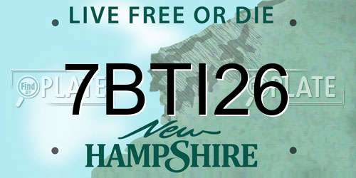 7BTI26 New Hampshire License Plate