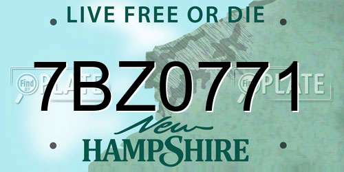 7BZ0771 New Hampshire License Plate