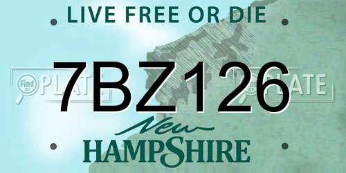 7BZ126 New Hampshire License Plate