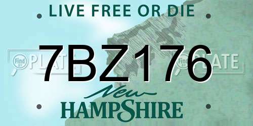 7BZ176 New Hampshire License Plate