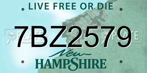 7BZ2579 New Hampshire License Plate