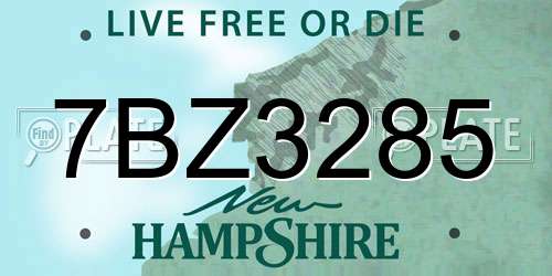 7BZ3285 New Hampshire License Plate