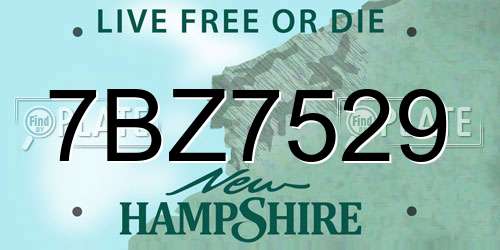 7BZ7529 New Hampshire License Plate
