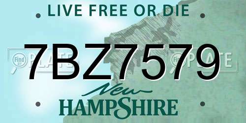 7BZ7579 New Hampshire License Plate