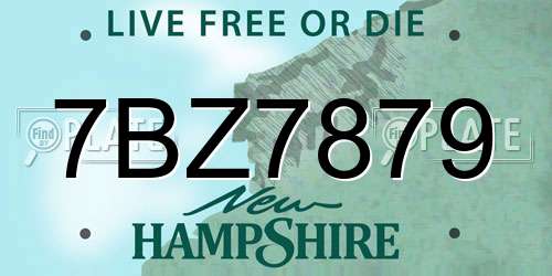7BZ7879 New Hampshire License Plate